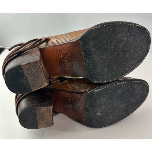 Bed Stu Blaire Leather Ankle Boot Tan Rustic Cobbler Lace Boots Women's Size 9 - Picture 7 of 16